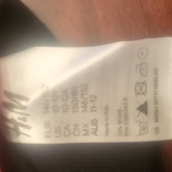 H&M 10-12 footless black and gray tiger stripe tights - Picture 2 of 3